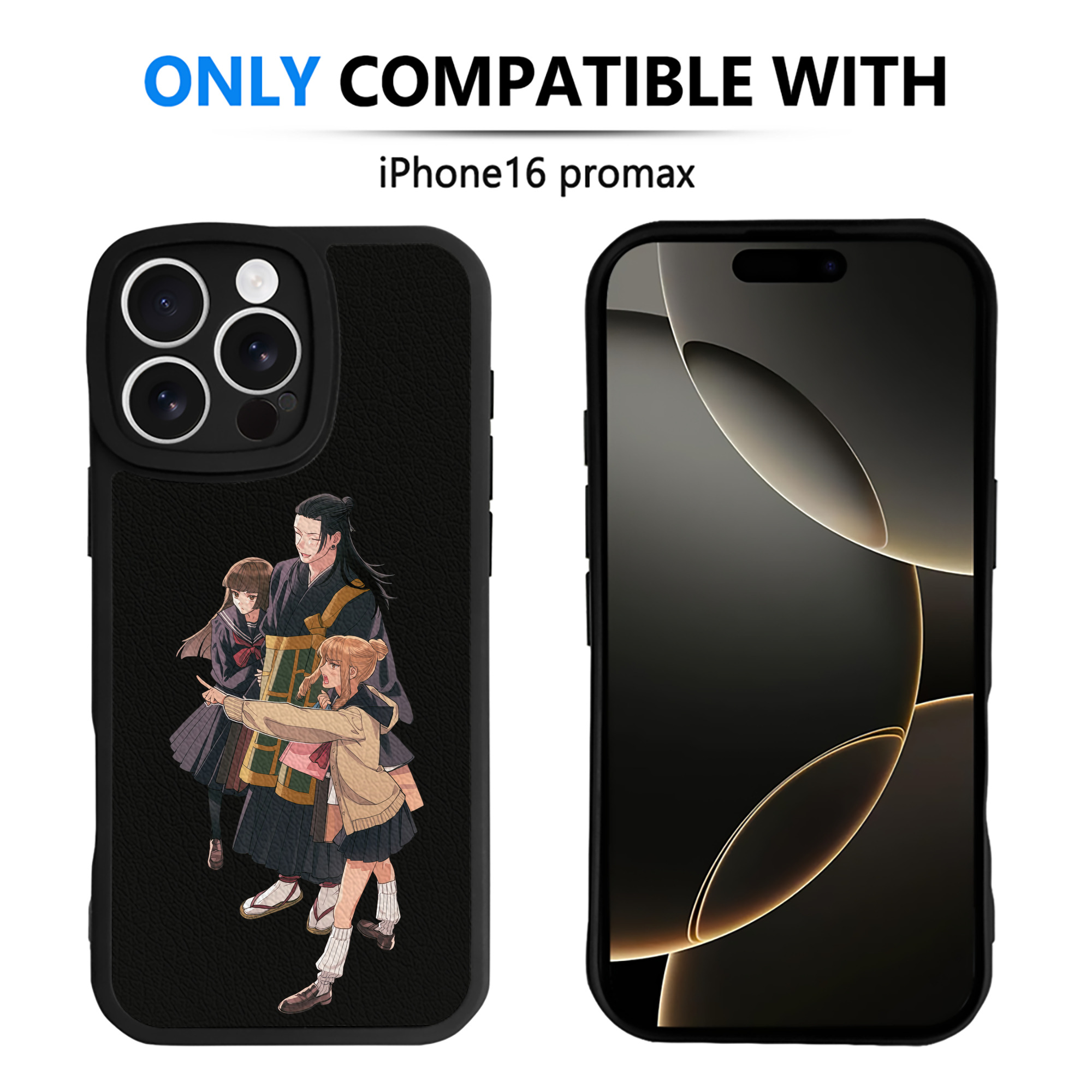 （画像用） 呪術廻戦 Jujutsu Kaisen 【iPhone 16シリーズ対応】シリコンスマホケース（レザー調） 材質：シリコン